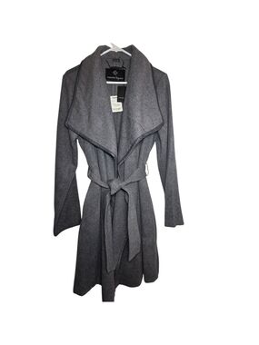 Nanette Lepore Gray Wool Wrap Coat Shawl Collar XL NWD